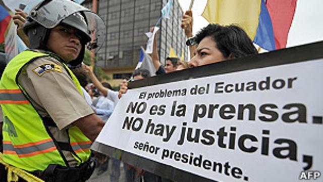 Protesta en Quito contra sentencia