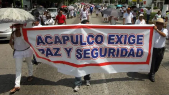Protesta en Acapulco, México