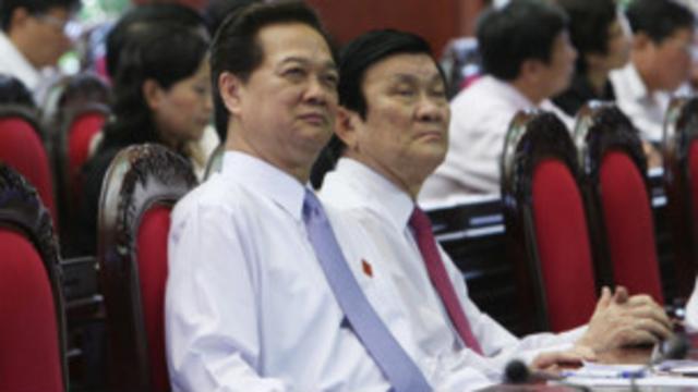 Thủ tướng Nguyễn Tấn Dũng và Chủ tịch Trương Tấn Sang tại một phiên họp Quốc hội 