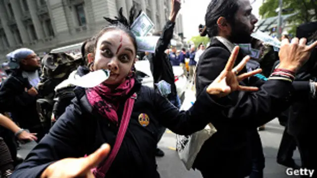 Protesta contra el capitalismo en Manhattan
