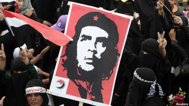 تصویر معروف چه گوارا در بسیاری از اعتراضات ضد حکومتی در سراسر جهان دیده می شود