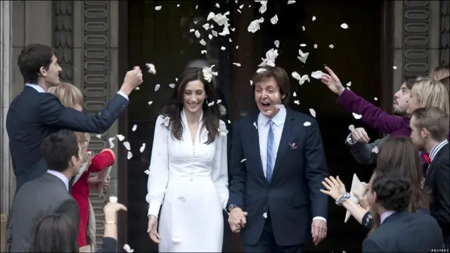 Пол Маккартни и Нэнси Шевелл после свадьбы