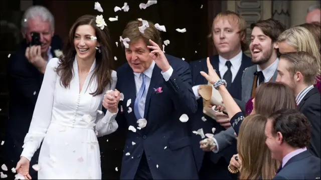 Пол Маккартни и Нэнси Шевелл после свадьбы