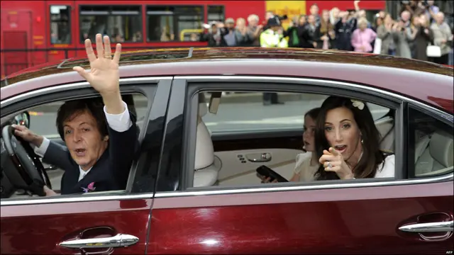 Пол Маккартни и Нэнси Шевелл после свадьбы