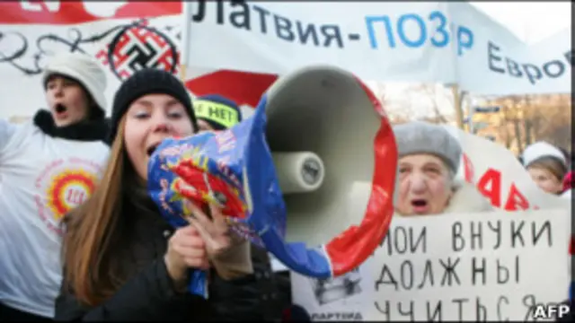 акция российской оппозиции в Латвии