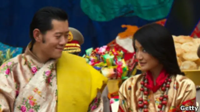 不丹国王旺楚克和新婚妻子吉增佩玛