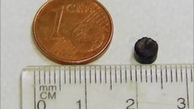 Una moneda y un nanotubo de electrodos