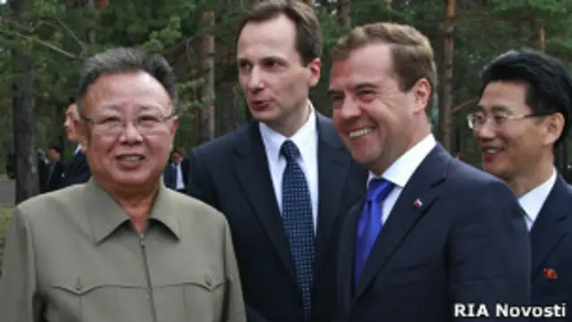 Kim Jong-il con Medvedev