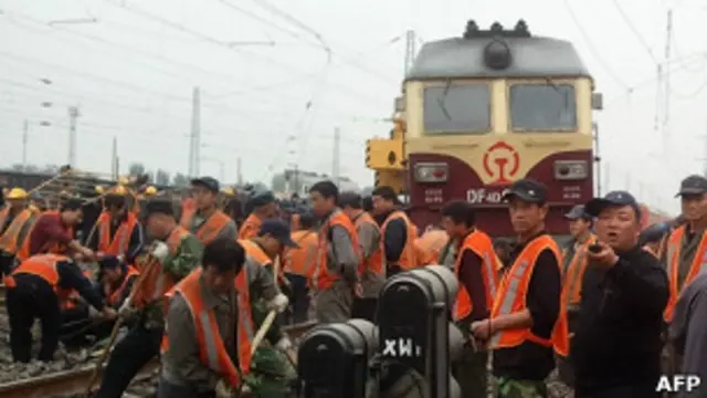 Tren en China. Foto de archivo