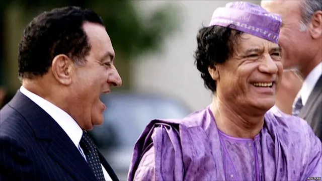 Gaddafi dan Hosni Mubarak