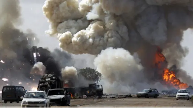 Một vụ oanh kích của Nato tại Libya - hình tư liệu tháng 3/2011
