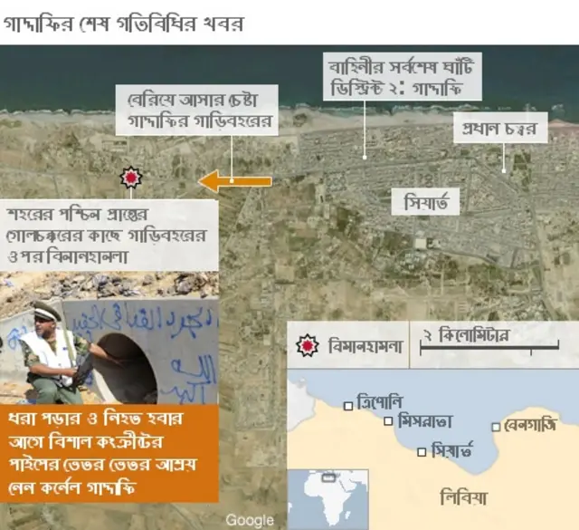 কর্ণেল গাদ্দাফির শেষ যাত্রা