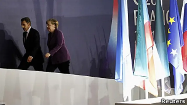 Kanselir Jerman Angela Merkel dan Presiden Prancis Nicolas Sarkozy