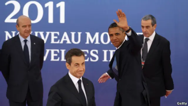 Presiden Barack Obama dan Presiden NIcolas Sarkozy di KTT G20