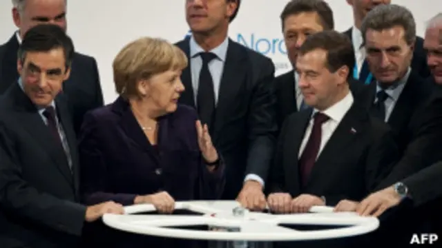 Торжественное открытие газопровода "Северный поток" 8 ноября 2011 г.