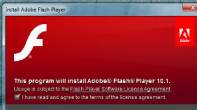 Экран загрузки приложения Flash Player
