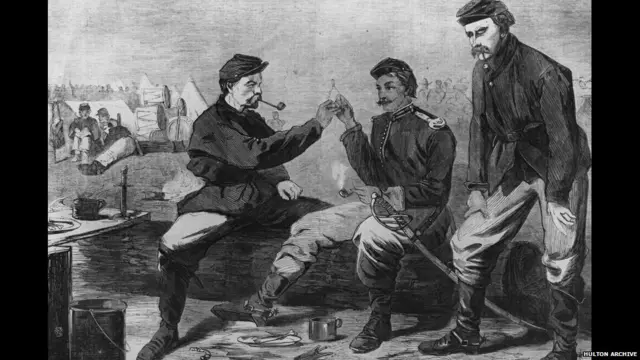 Cena de Acción de Gracias en la Guerra Civil.