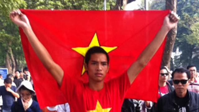 Người biểu tình Nguyễn Văn Phương trong đợt biểu tình ở Hà Nội mùa hè 2011