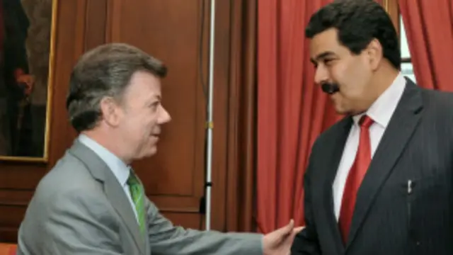 Juan Manuel Santos y Nicolás Maduro