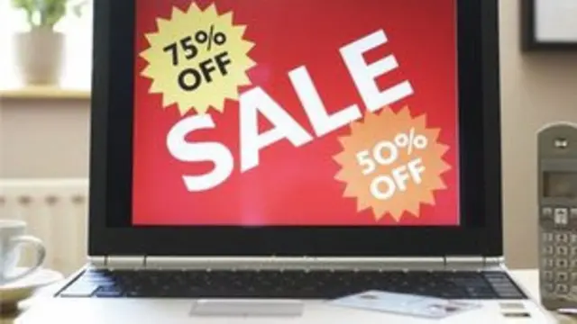 Una computadora con una promoción