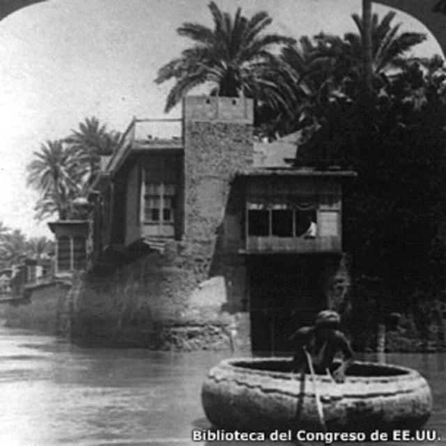 Foto de c1914 de casa de judío en la rivera del Tigris