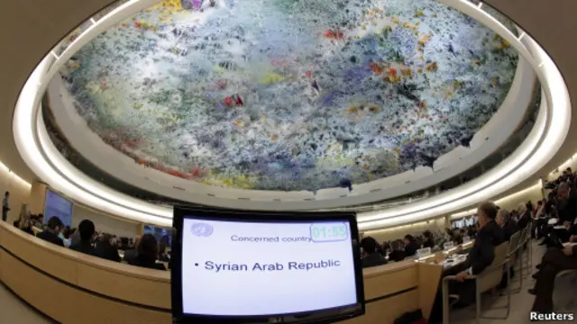 Sidang darurat Komisi Hak Asasi manusia PBB di Jenewa, 2 November 2011.