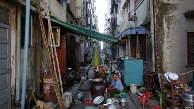 Salah satu sudut perumahan di Rangoon