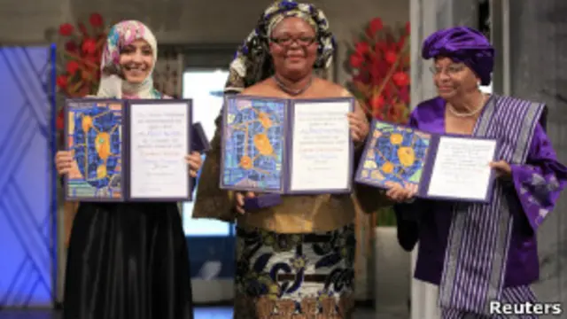 Giải Nobel Hòa bình năm nay được đồng trao cho ba phụ nữ châu Phi.