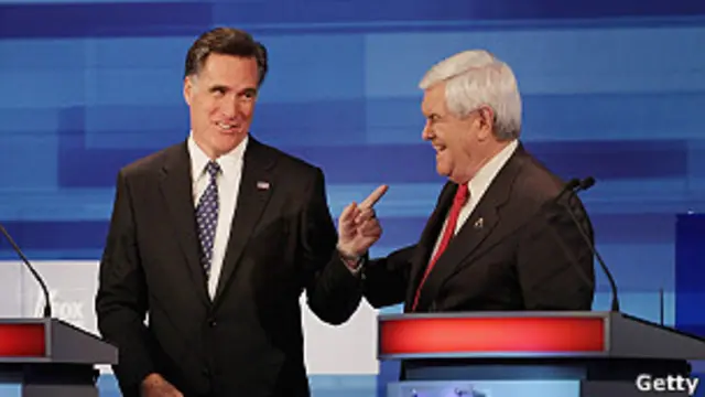 Mitt Romney durante uno de los debates con los demás candidatos republicanos