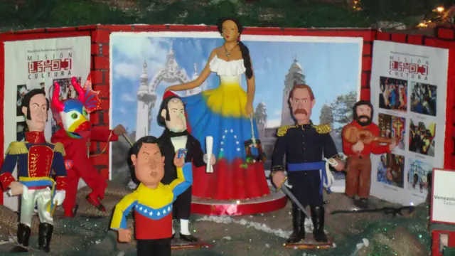 Pesebre chavista en el Ministerio de la Mujer en Caracas