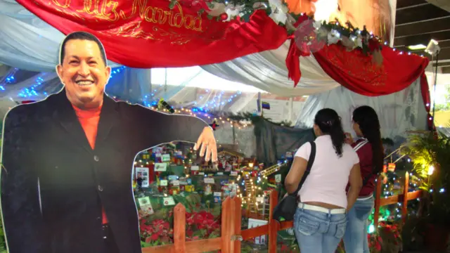 Pesebre chavista en el Ministerio de la Mujer en Caracas