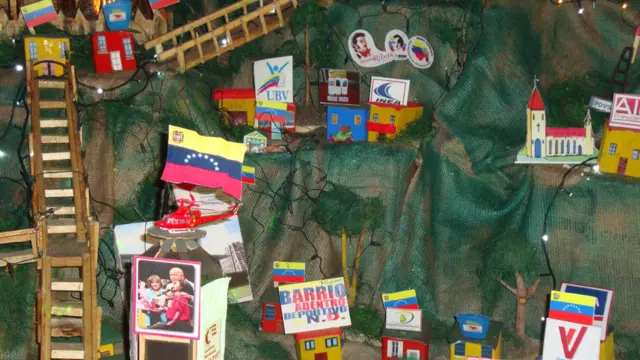 Pesebre chavista en el Ministerio de la Mujer en Caracas