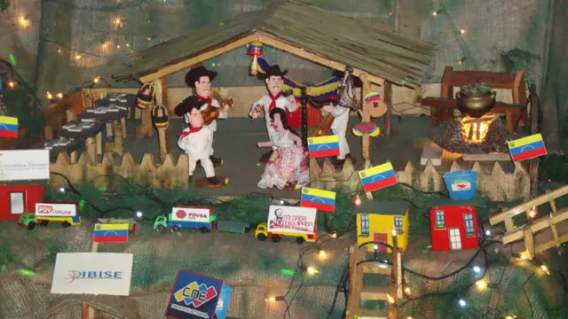 Pesebre chavista en el Ministerio de la Mujer en Caracas