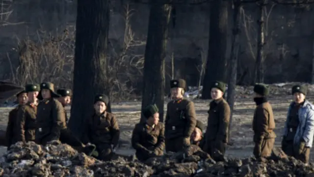 Bộ đội biên phòng Bắc Triều Tiên ở vùng biên giới với Trung Quốc