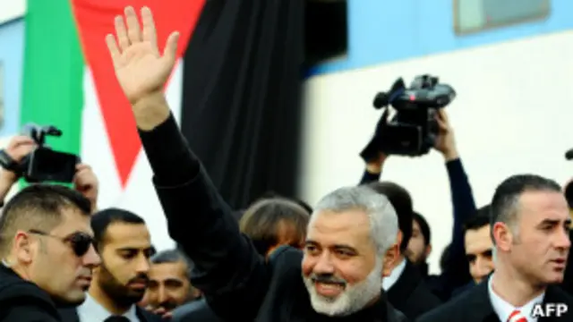 Ісмаїл Ханія промовляв перед кораблем, який штурмували ізраїльтяни. З 2007 року це його перший закордонний візит