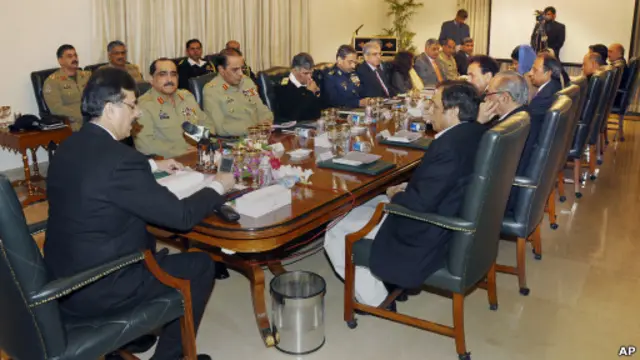 PM Yusuf Raza Gilani memimpin rapat Komite Pertahanan