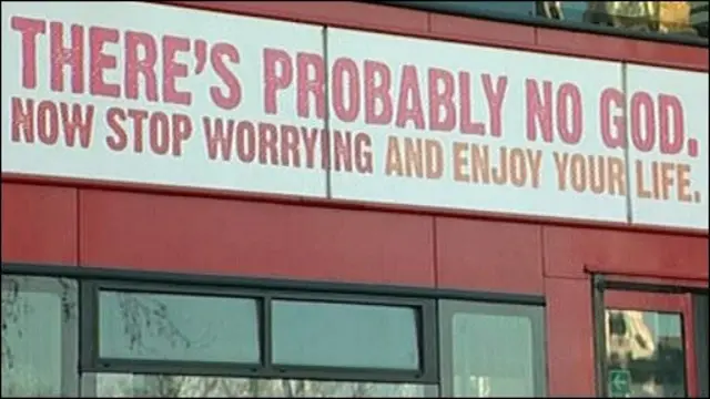 Bus yang mempromosikan ateis di London 