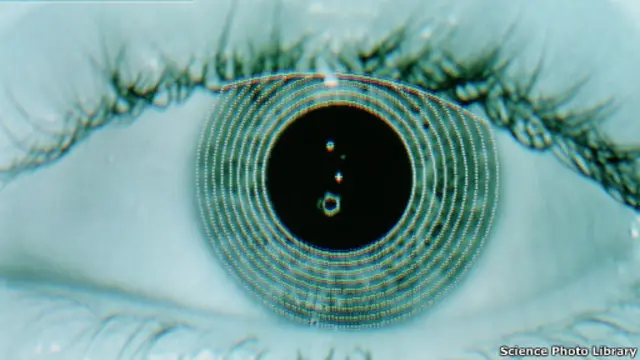 Gambar komputer dari mata yang dipindai.