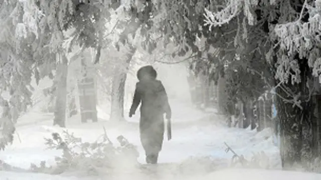 Caminando en la nieve