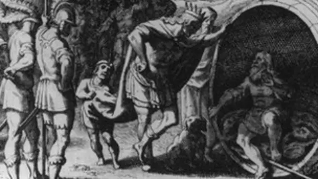 Гравюра с древнегреческим философом Диогеном