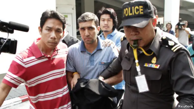 Seorang tersangka pemboman di Thailand yang berhasil ditangkap.