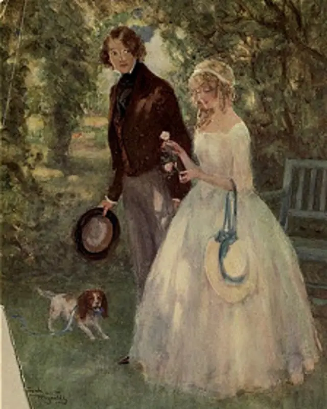 دیوید عاشق دورا اسپنلو می شود. اثر فرانک رینولدز، ۱۹۰۱