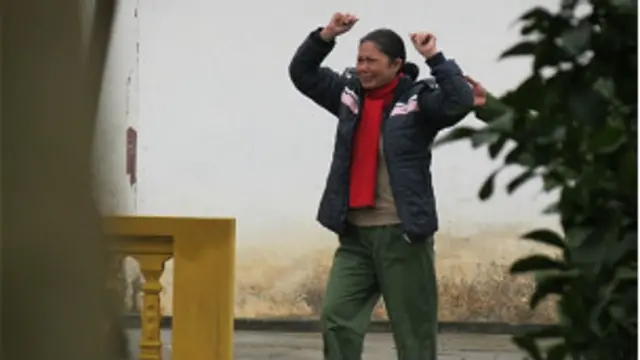 Hình ảnh bà Bùi Hằng trong trại Thanh Hà do bạn bè chụp được trong một lần thăm nuôi