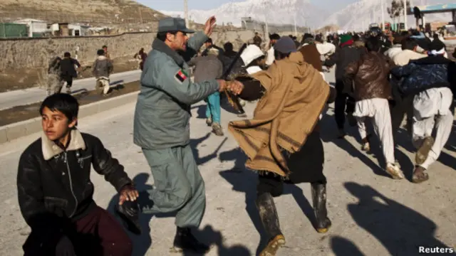 Unjuk rasa menentang pembakaran Quran di Afghanistan.