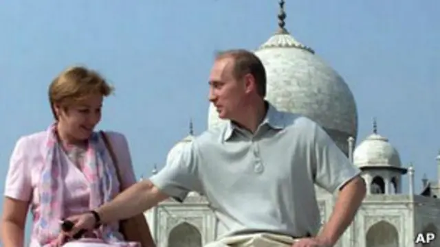 Владимир и Людмила Путины в Индии в 2000 году