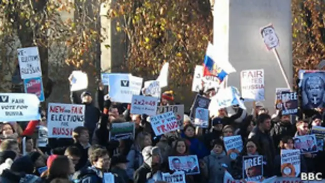 Акция "За честные выборы" в центре Лондона