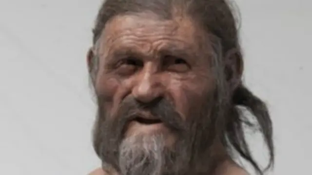 Wajah Oetzi hasil rekonstruksi para ahli.