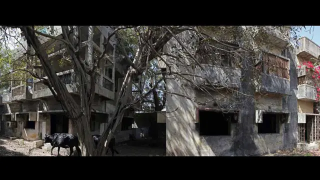 اب یہاں کوئی بھی رہائشی نہیں ہے اور آگ سے جھلسی ہوئی دیواریں بے دردی سے قتل کیے جانے والے افراد کی گواہ ہیں۔