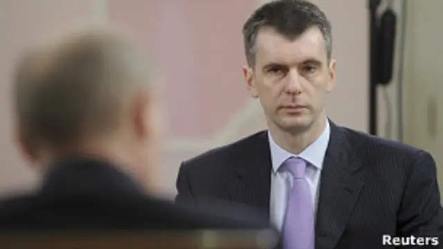 Михаил Прохоров на встрече с Владимиром Путиным