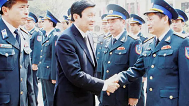 Chủ tịch nước Trương Tấn Sang gặp các lãnh đạo cảnh sát biển